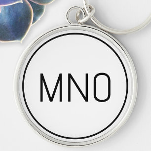 Simple Monogram Initial Keychain