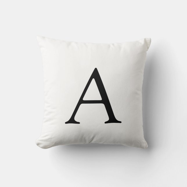 Simple Monogram  Initial  Throw Pillow (Front)