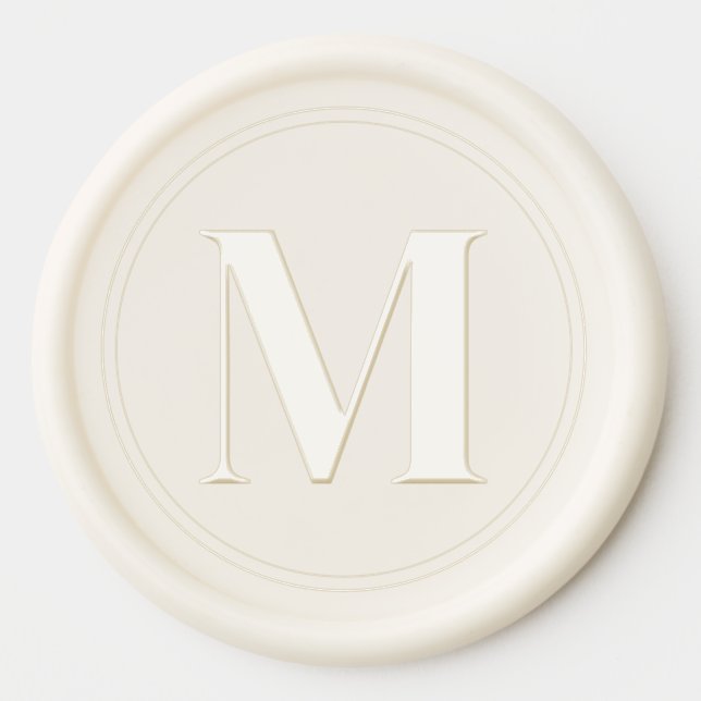 Simple Monogram Initial Wax Seal Sticker (Front)