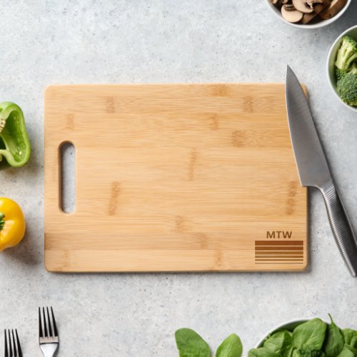 Simple Monogram Initials Text Template Cutting Board