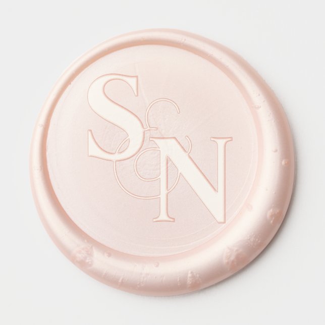 Simple Monogram Initials with Ampersand Wax Seal Sticker (Front)