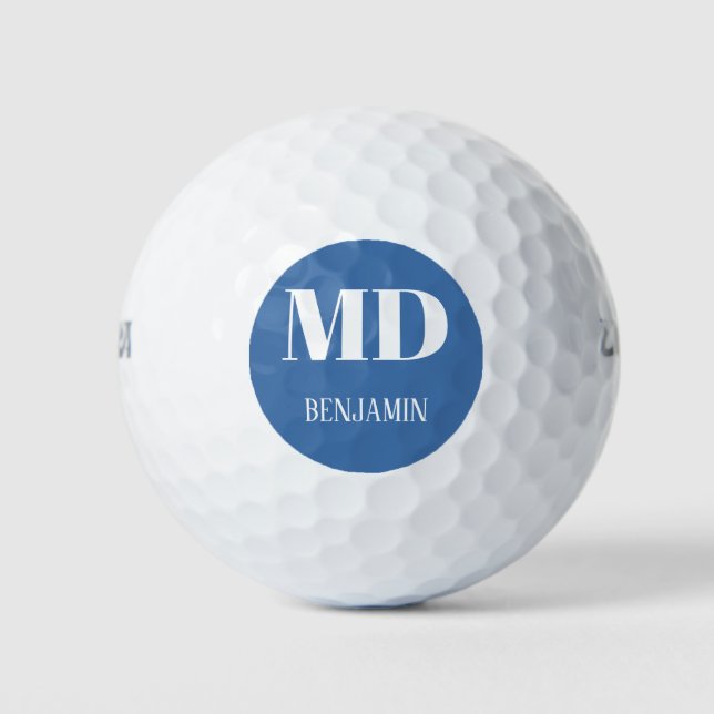 Simple Monogram MD Personalized Doctor Golf Balls (Front)