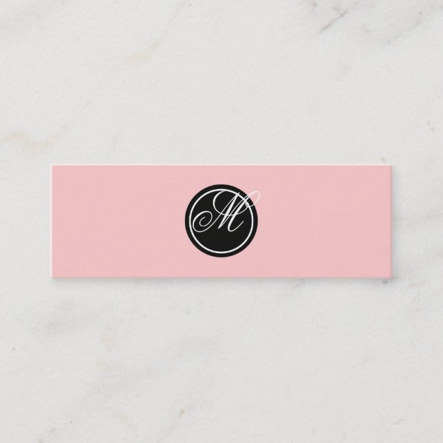 Simple Monogram Mini Business Card (Front)