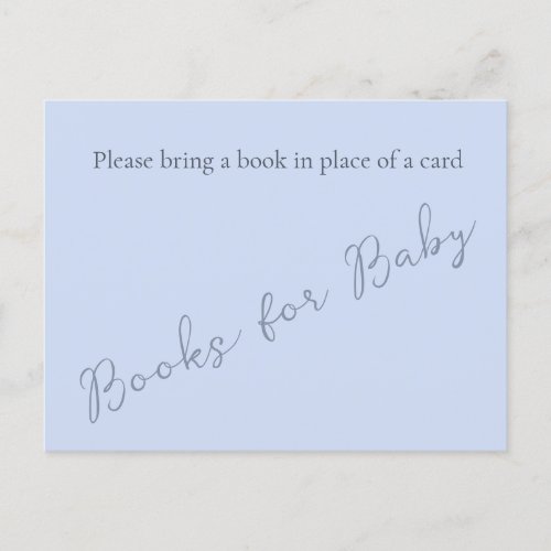 Simple Monogram Minimalist Beau Blue Book for Baby Postcard