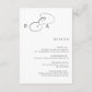 Simple Monogram Minimalist Wedding Details Enclosure Card