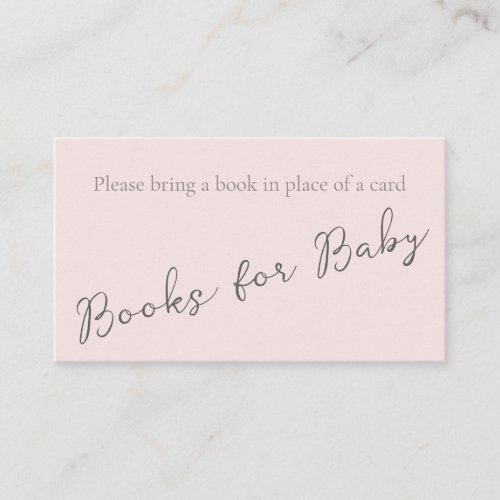 Simple Monogram Misty Rose Book for Baby Shower Business Card