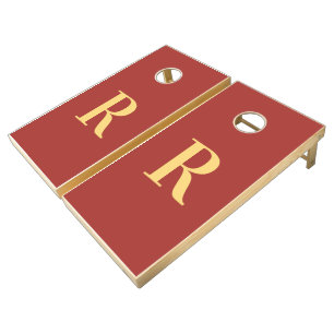Simple Monogram Modern Cornhole Set