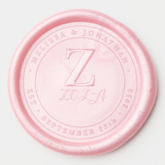 Simple Monogram Modern Custom Name Date Wedding Wa Wax Seal Sticker