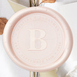 Simple Monogram Modern Custom Name Date Wedding Wax Seal Sticker