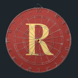 Simple Monogram Modern Dart Board<br><div class="desc">This is a simple, modern, personalized monogram design. This stylish design is in trending brown with stylish typography. It's perfect for a personalized gift or ideal as a new games room accessory for yourself. Simply add your initial letter by typing it into the personalize this text box. Check out the...</div>
