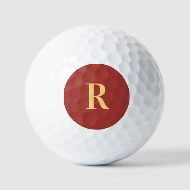 Simple Monogram Modern Golf Balls (Front)