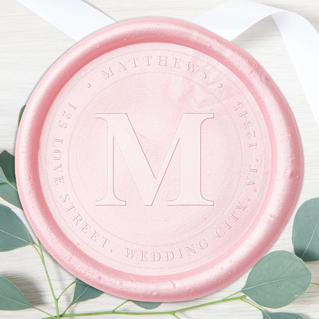 Simple Monogram Modern Personalized Return Address Wax Seal Stamp (Creator Uploaded)