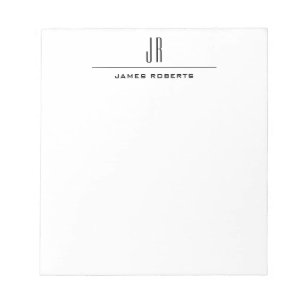 Simple Monogram Modern Professional Personalized Notepad
