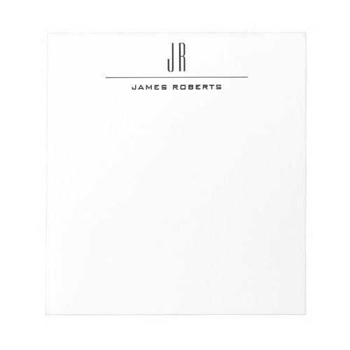 Simple Monogram Modern Professional Personalized Notepad