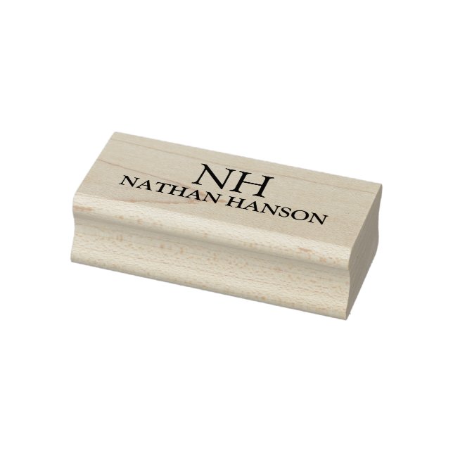 Simple Monogram Modern Rubber Stamp (Stamp)