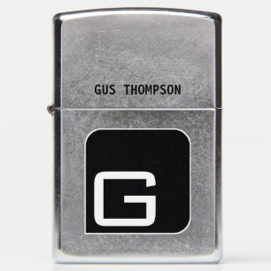 simple monogram . monogrammed zippo lighter
