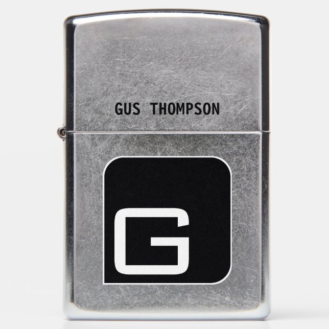 simple monogram . monogrammed  zippo lighter (Front)