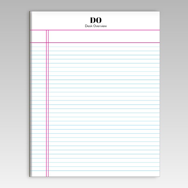 Simple Monogram Name Margin College Ruled Notepad (Creator Uploaded)