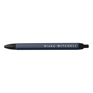 Simple Monogram Name Navy Blue Unique Pen