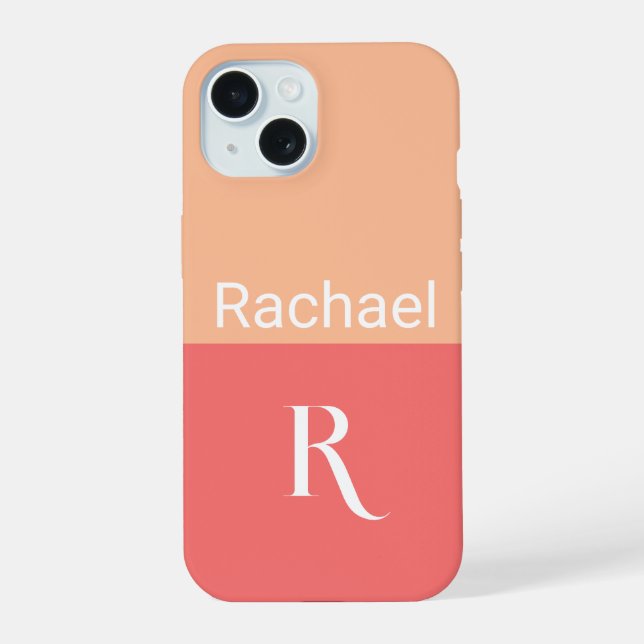 Simple Monogram Name Typography Iphone Case (Back)