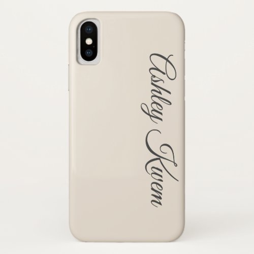 Simple monogram neutral ivory iPhone XS case