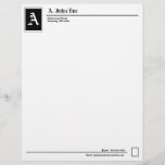 Simple Monogram Personal Letterhead<br><div class="desc">Utilize this professional yet simple design with personalized monogram, header and footer, to stand out in the business crowd or to add some character to your personal letters. Use the customize option to change the double rectangle color, letter color or font to add your own personal style to this simple...</div>