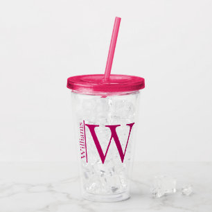 Simple Monogram Personalized Acrylic Tumbler