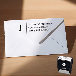 Simple Monogram Personalized Self-inking Stamp