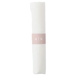 Simple Monogram Pink Wedding Table Decor Napkin Bands