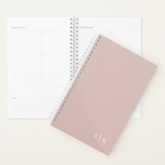 Simple monogram planner - pastel pink