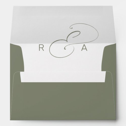 Simple Monogram Pre_Printed Return Address 5x7  Envelope