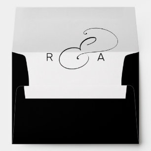 Simple Monogram Pre-Printed Return Address 5x7 Envelope