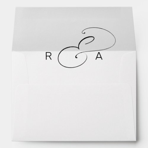 Simple Monogram Pre_Printed Return Address 5x7 Envelope