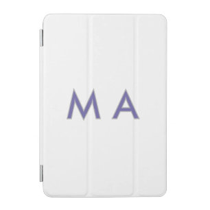 Simple monogram purple gray add your name modern p iPad mini cover