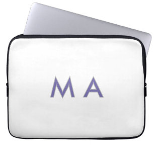 Simple monogram purple gray add your name modern p laptop sleeve