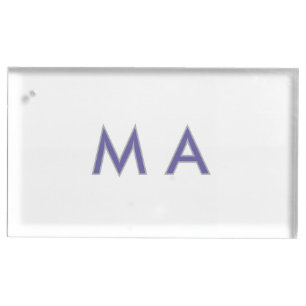 Simple monogram purple gray add your name modern p place card holder