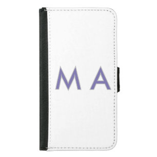 Simple monogram purple gray add your name modern p samsung galaxy s5 wallet case