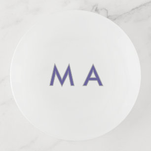 Simple monogram purple gray add your name modern p trinket tray