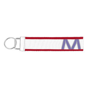 Simple monogram purple gray add your name modern p wrist keychain