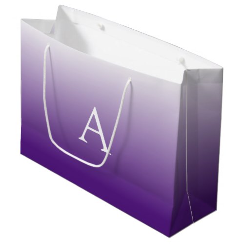 Simple Monogram  Purple Ombre Large Gift Bag