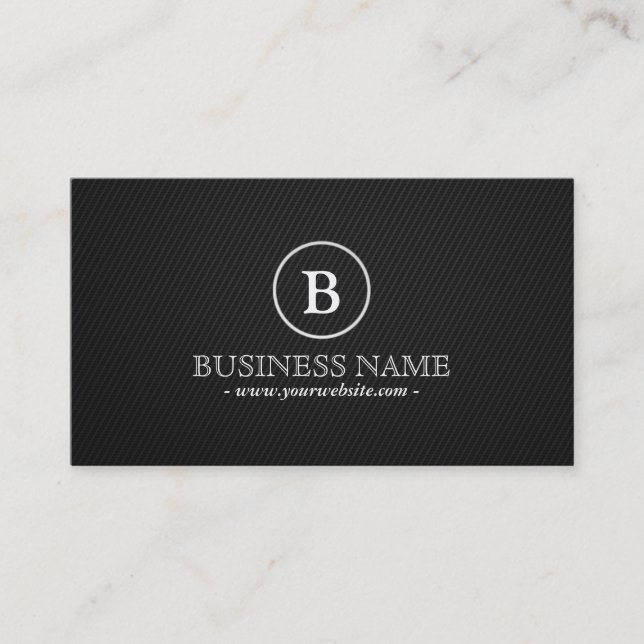 Simple Monogram Real Estate Broker Business Card (Front)
