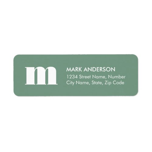 Simple Monogram Return Address Label