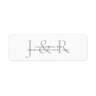 Simple Monogram Return Address Label