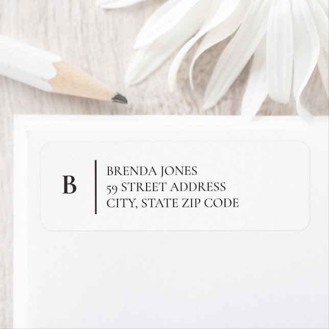 Simple Monogram Return Address Label (Insitu)