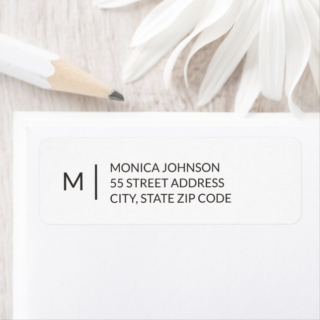 Simple Monogram Return Address Label (Insitu)
