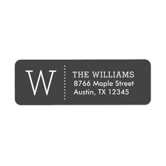 Simple Monogram Return Address Labels | Zazzle.com