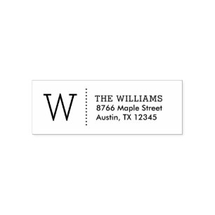 Simple Monogram Return Address Stamp