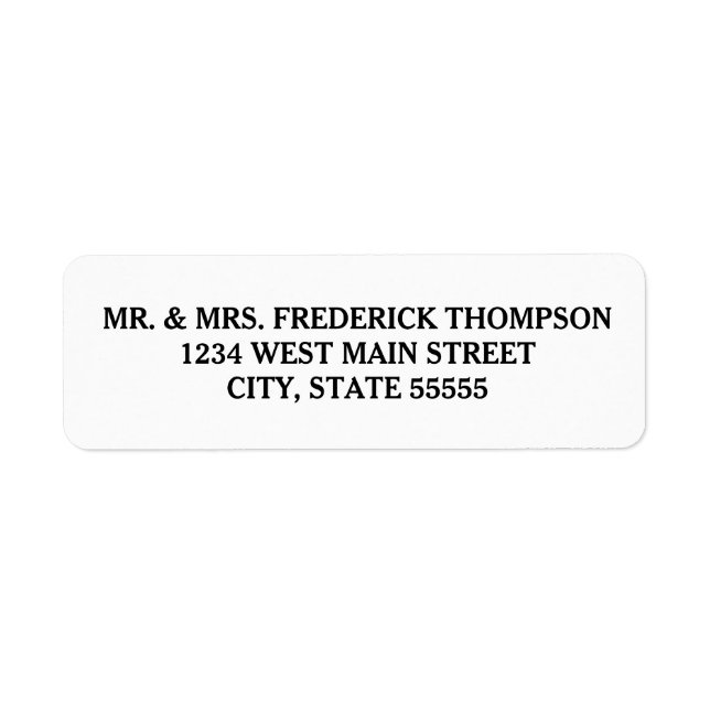 Simple Monogram Return Label (Front)