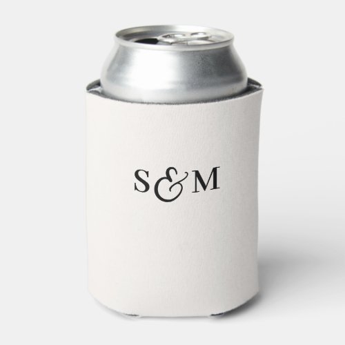 Simple Monogram Script Ampersand Wedding Can Cooler