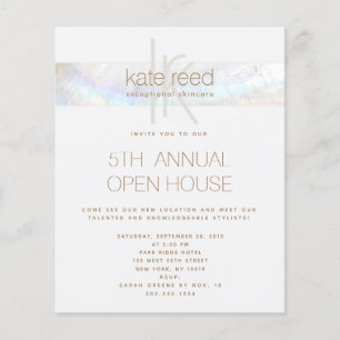 Simple Monogram Seashell White Striped Flyer